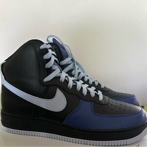 🖤💙🩵 BRAND NEW NIKE AIR FORCE ONES BLACK/ROYAL BLUE/POWDER BLUE UNISEX